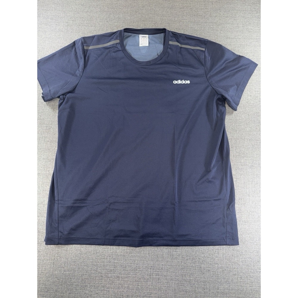 Adidas Climalite Shirt Men 2XL‎ Navy Blue Athletic Performance Training Tee